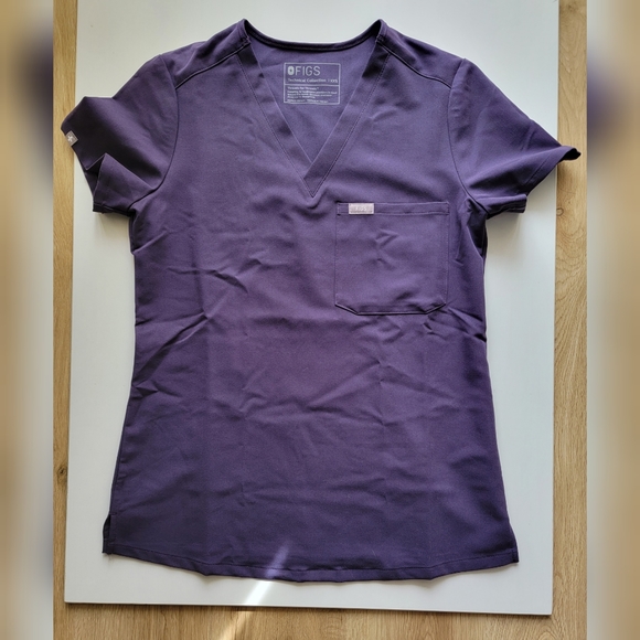 Sold!Figs Purple Shadow Catarina top,XXS - Picture 2 of 5